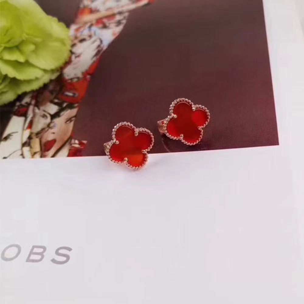 반클리프 알함브라 클로버 귀걸이 레드9