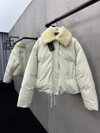 로에베 코튼 블렌드 퍼퍼 패딩 화이트