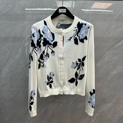 톰브라운 플로럴 인타르시아 가디건
