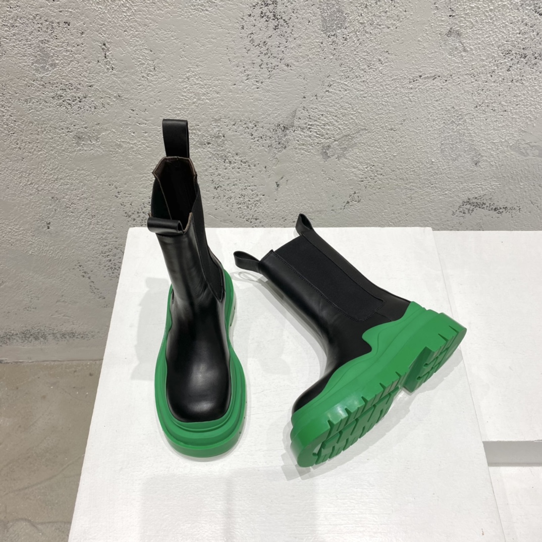 보테가베네타 남여공용 러그 첼시 부츠 굽 높이 5.5cm