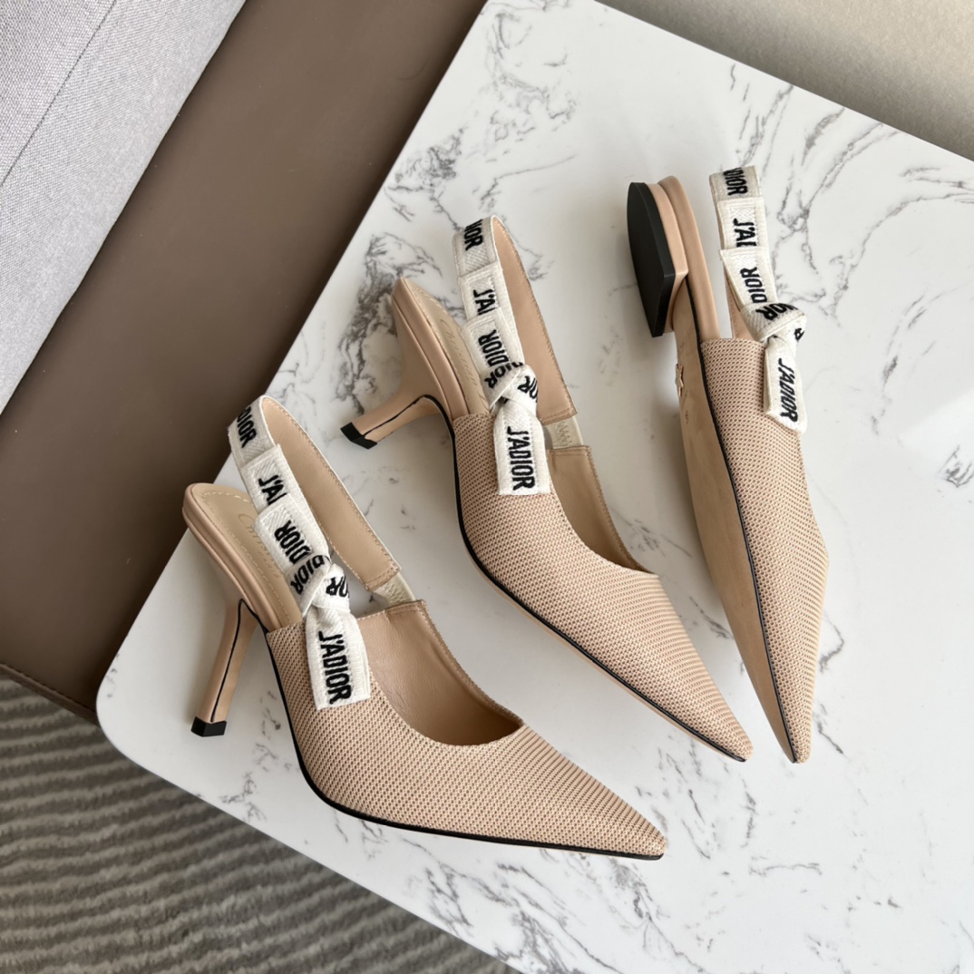 디올 J'Adior 자디올 슬링백 플랫 테크니컬 패브릭 [굽 3종류]