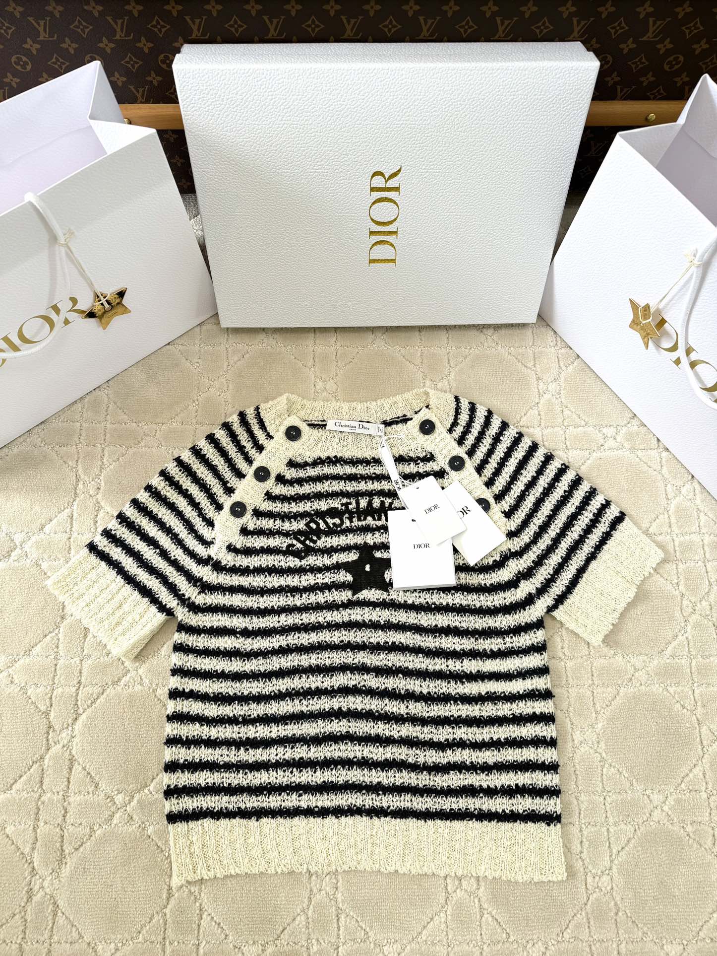 (W) 디올 스트라이프 니트