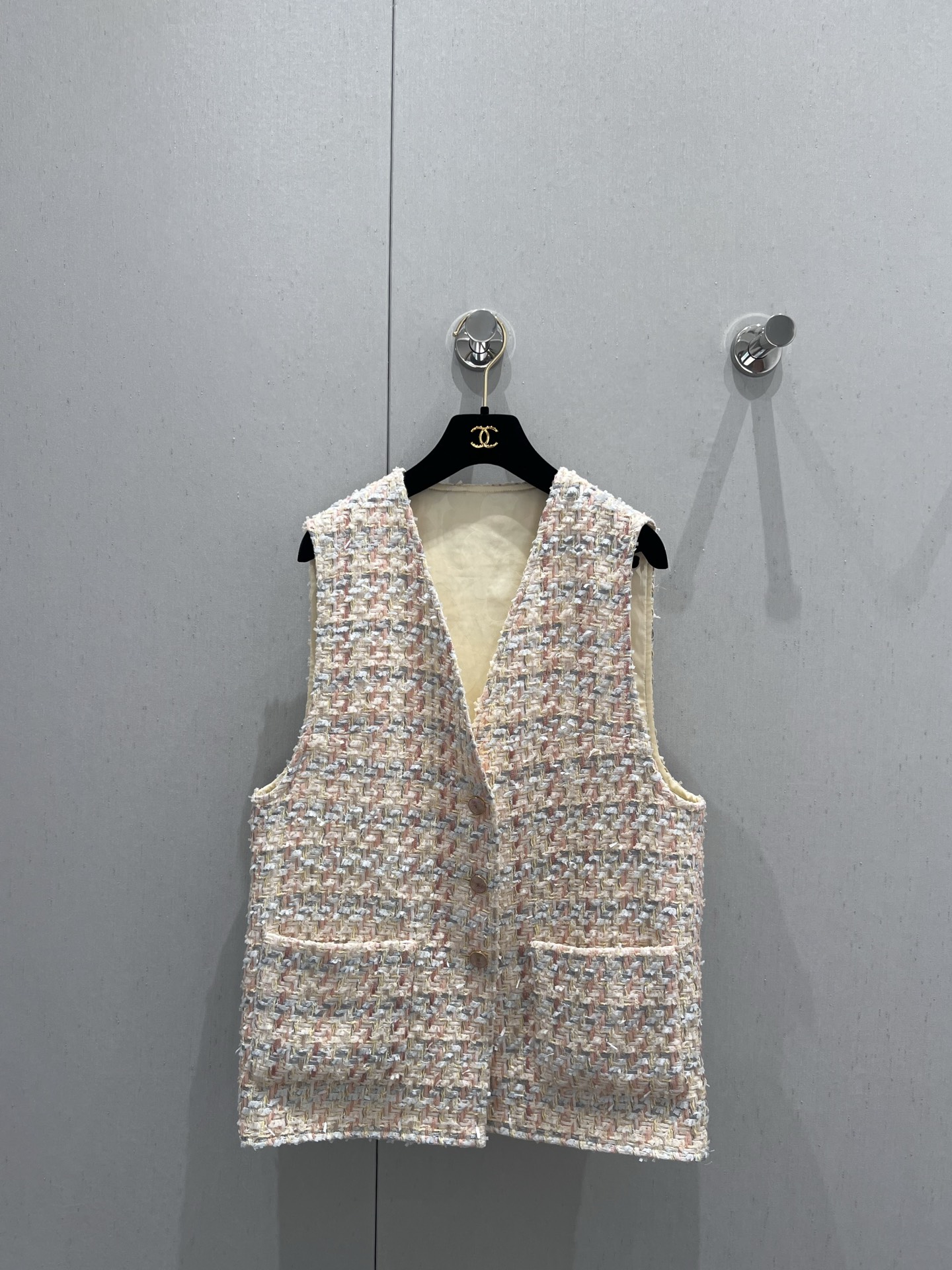 샤넬 트위드 조끼