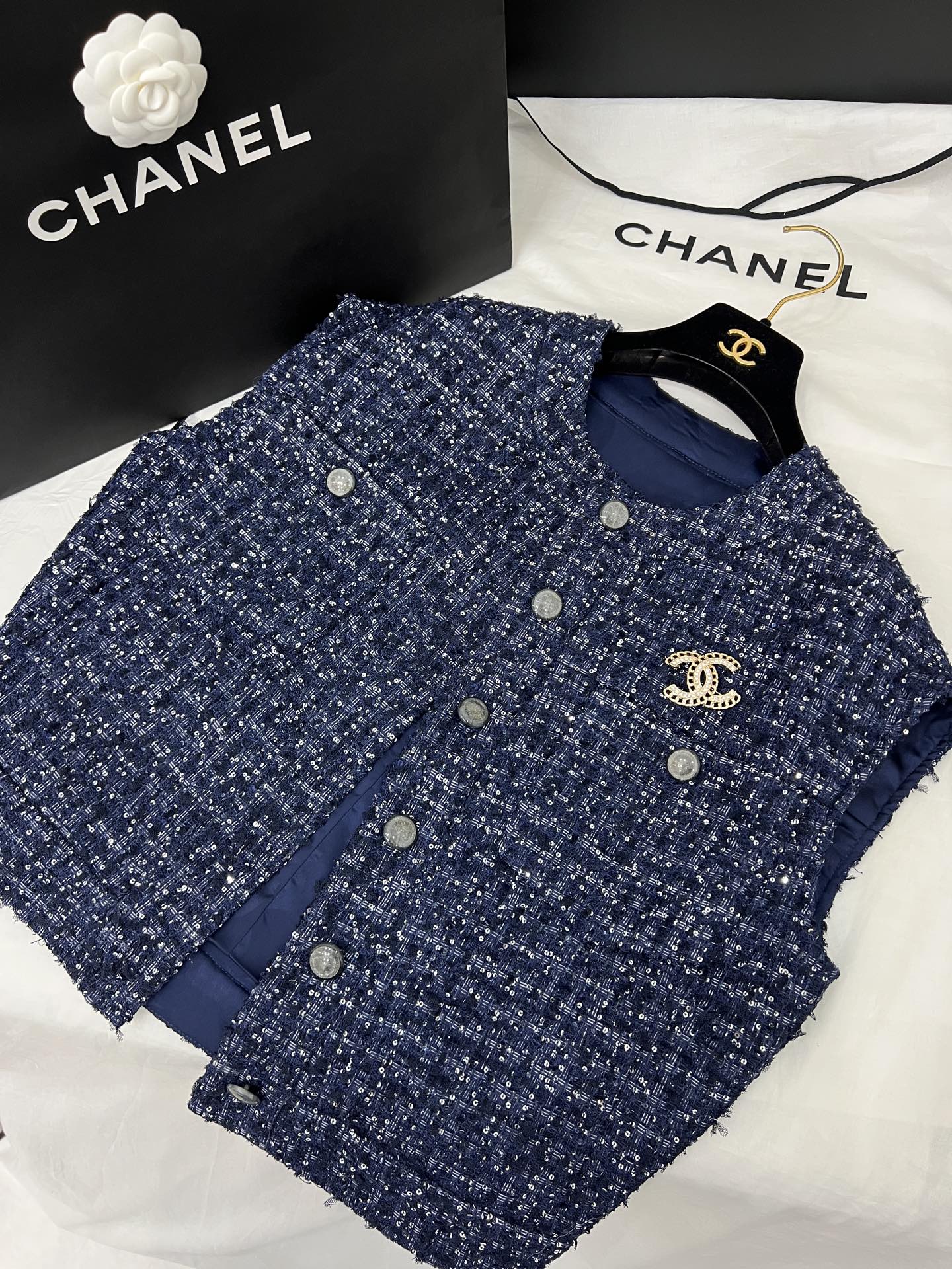 샤넬 25p 트위드 조끼