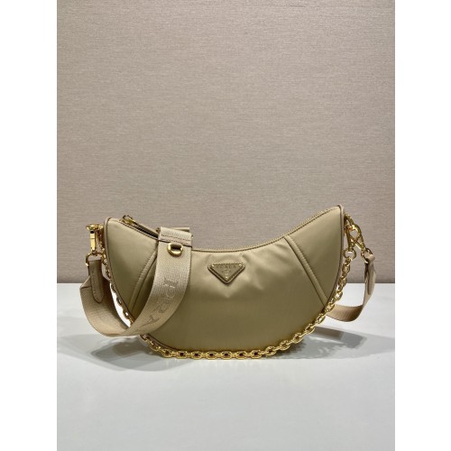 프라다 드뮈룬 리나일론 숄더백 카멜 브라운