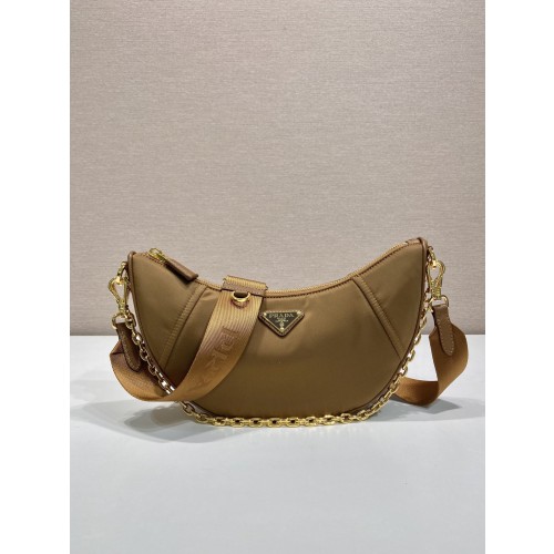 프라다 드뮈룬 리나일론 숄더백 브랜디