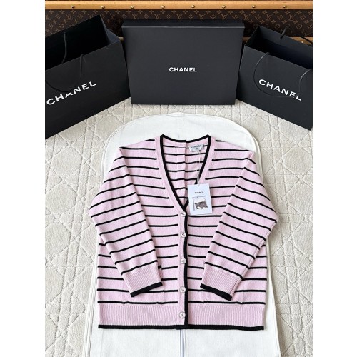 샤넬 25s 스트라이프 v넥 가디건