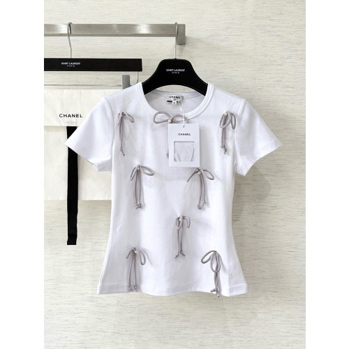 샤넬 25s 리본 프린트 반팔