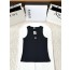 로에베 자수 리브드 스트레치 코튼 탱크