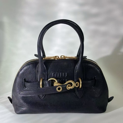 미우미우 아방뛰르 나파 가죽 탑 핸들 백 스몰