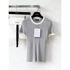 샤넬 25ss 니트 라인스톤 반팔