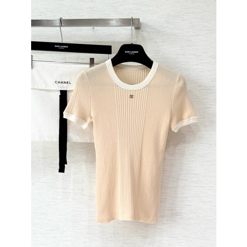 샤넬 25ss 니트 라인스톤 반팔