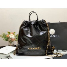 샤넬 22백팩 라지 블랙 금장