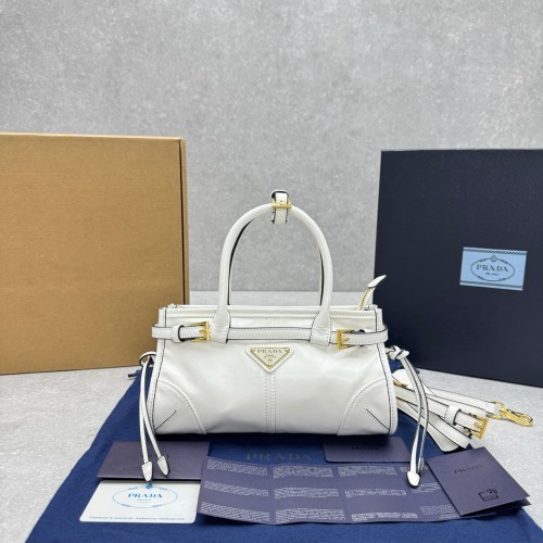 프라다 보니 스몰 가죽 숄더백 화이트