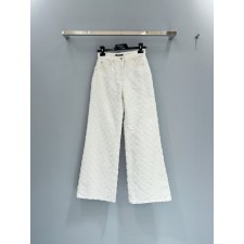 루이비통 화이트 자카드 팬츠