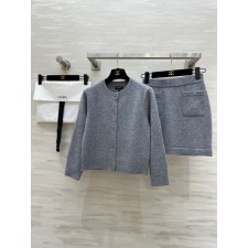 샤넬 캐시미어 가디건 + 스커트 세트