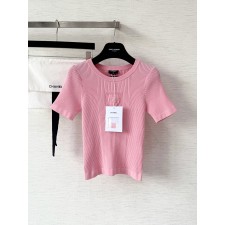 샤넬 25fw 하트 자수 니트 탑 반팔