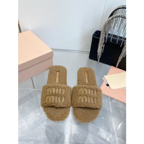 미우미우 울 슬리퍼