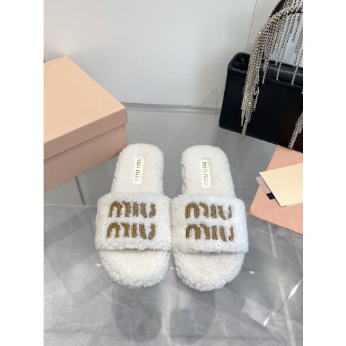 미우미우 울 슬리퍼