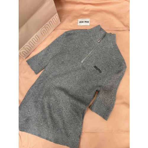 미우미우 지퍼 니트 반소매
