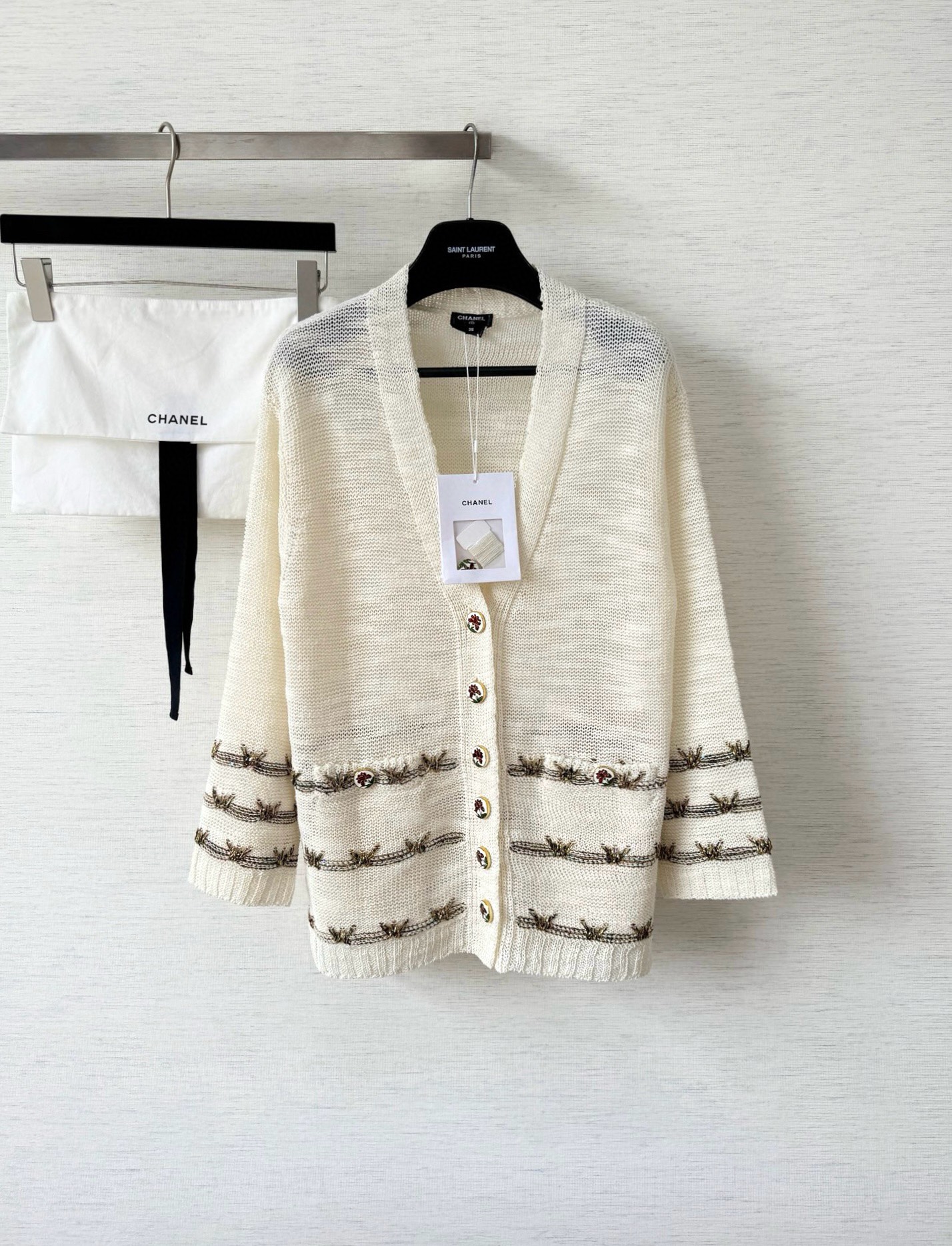 샤넬 스레드 니트 가디건