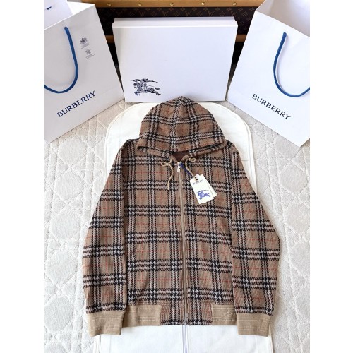 버버리 코튼 블렌드 지퍼 가디건