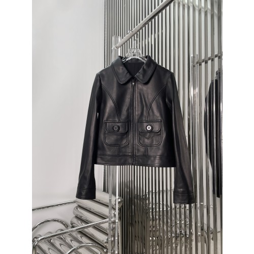 셀린느 양가죽 가죽 자켓