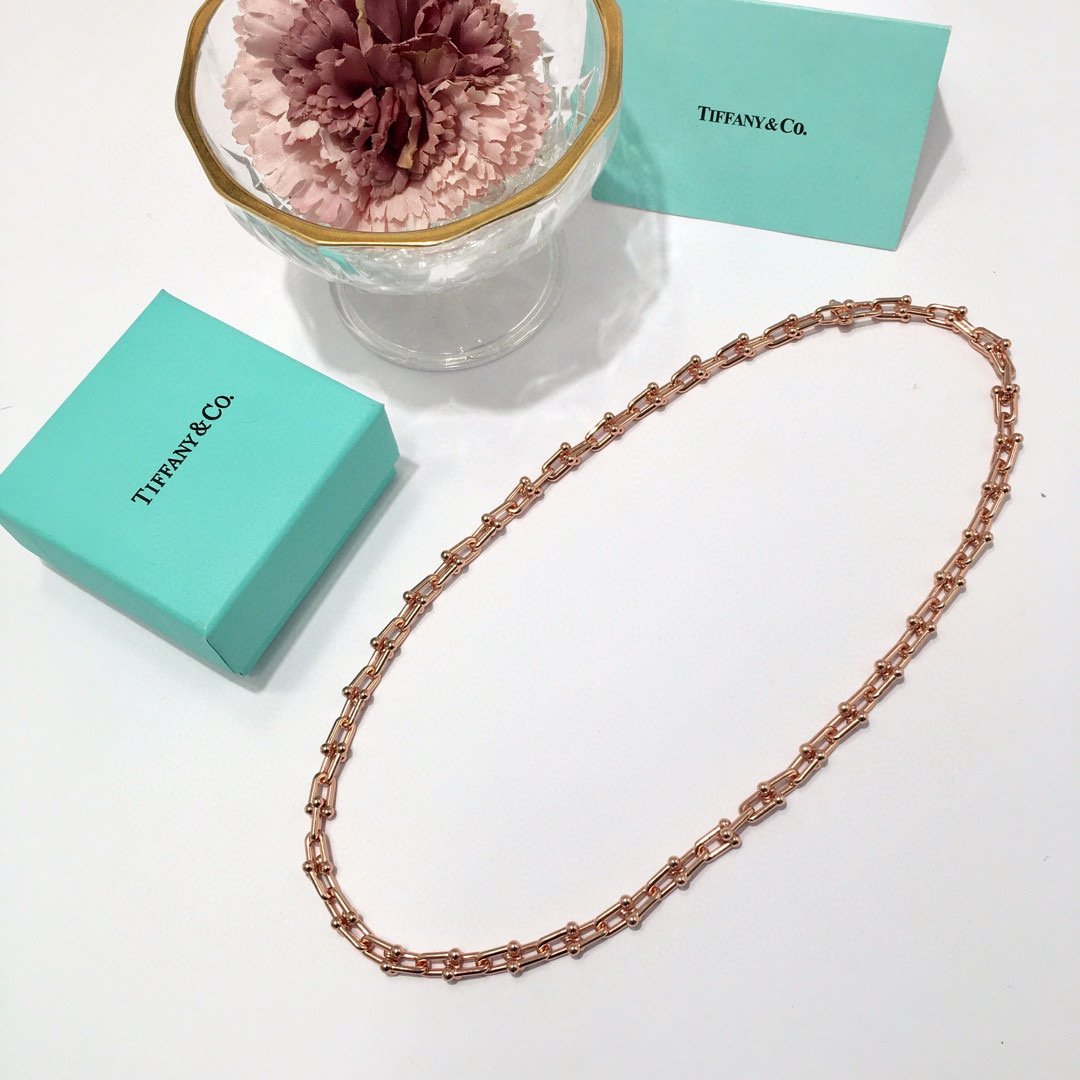 티파니 링크 목걸이 마이크로 로즈골드