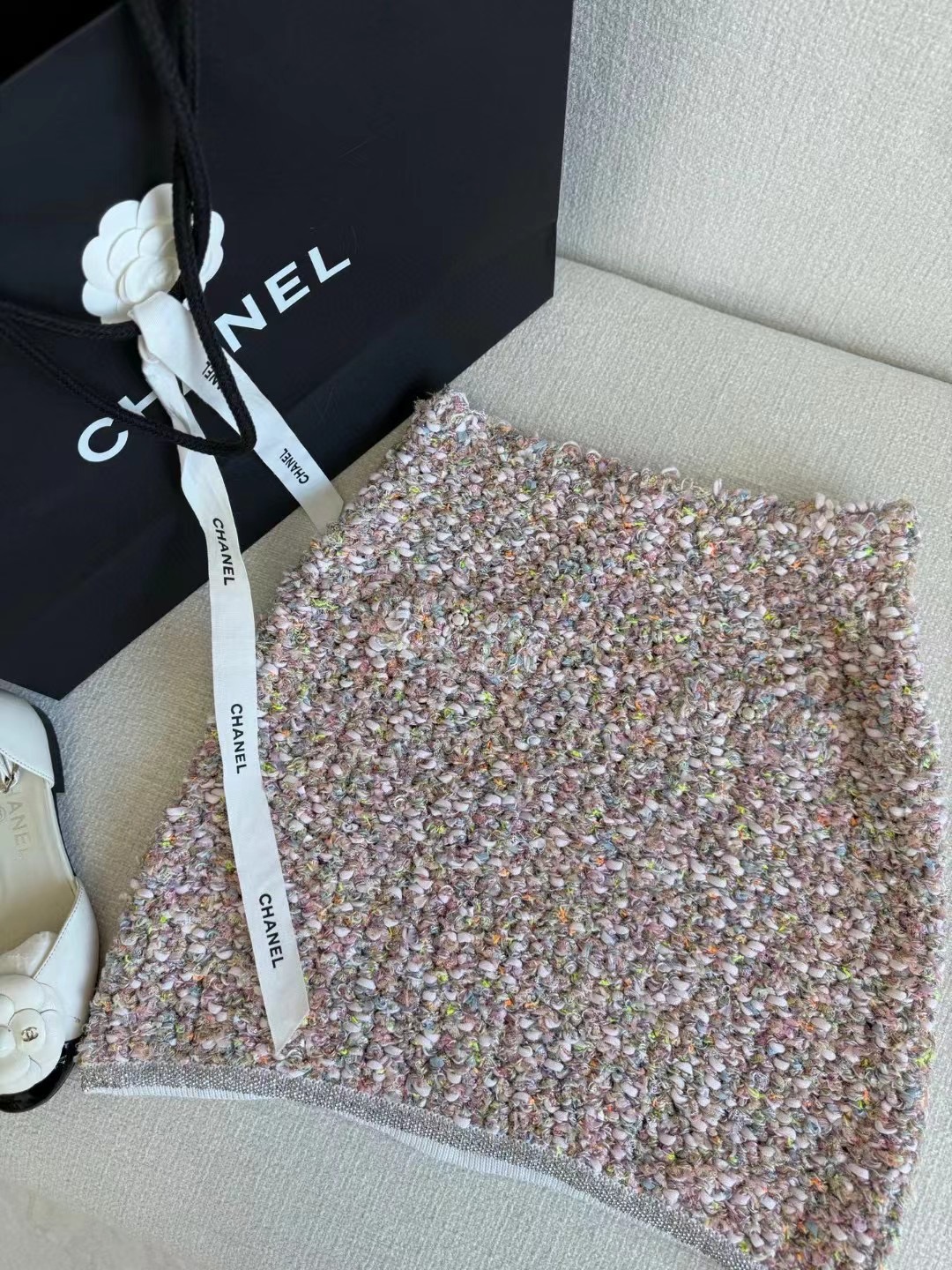 샤넬 트위드 스커트