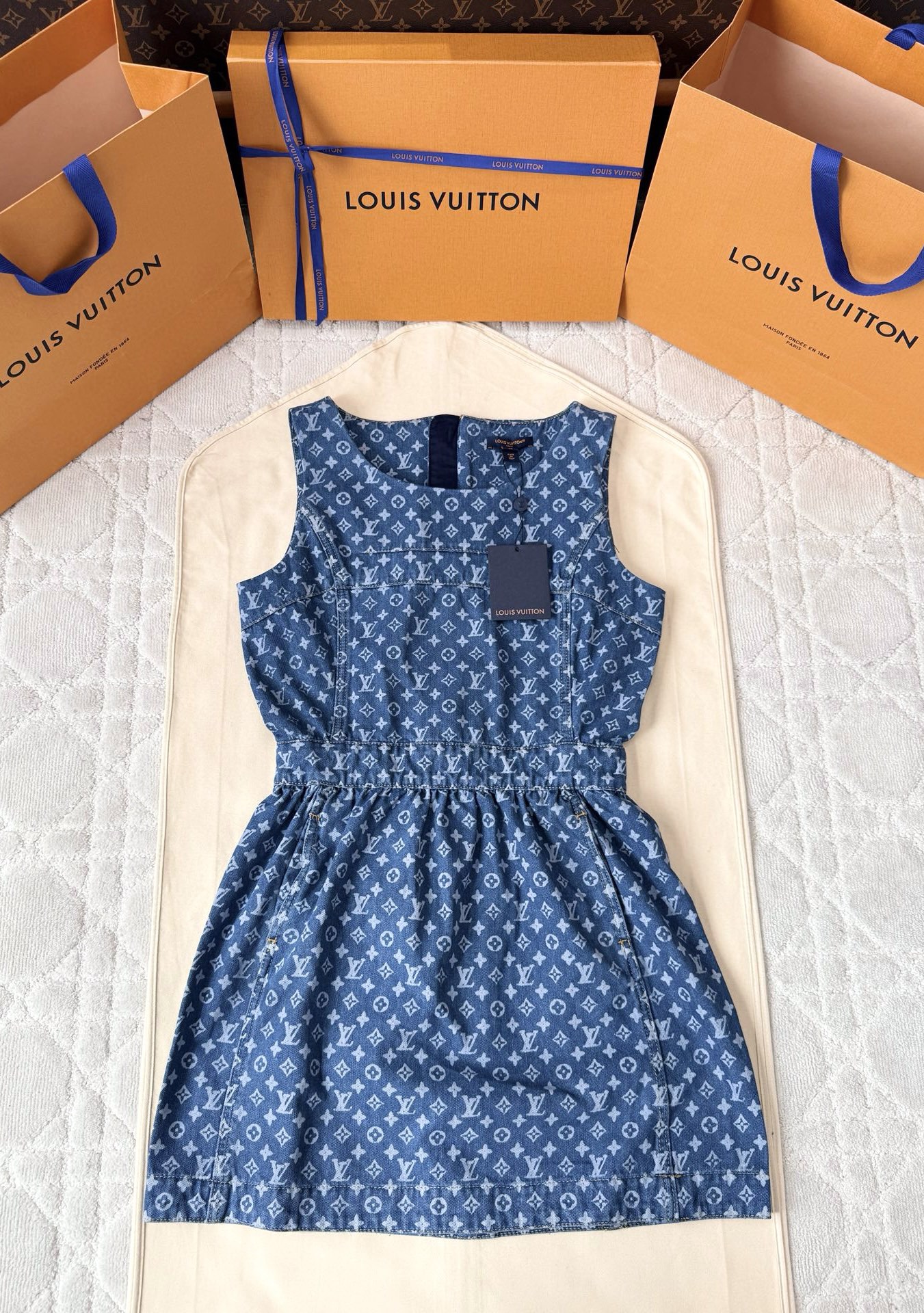 루이비통 데님 드레스