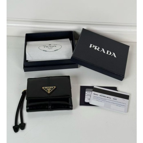 프라다 스몰 가죽 지갑 블랙