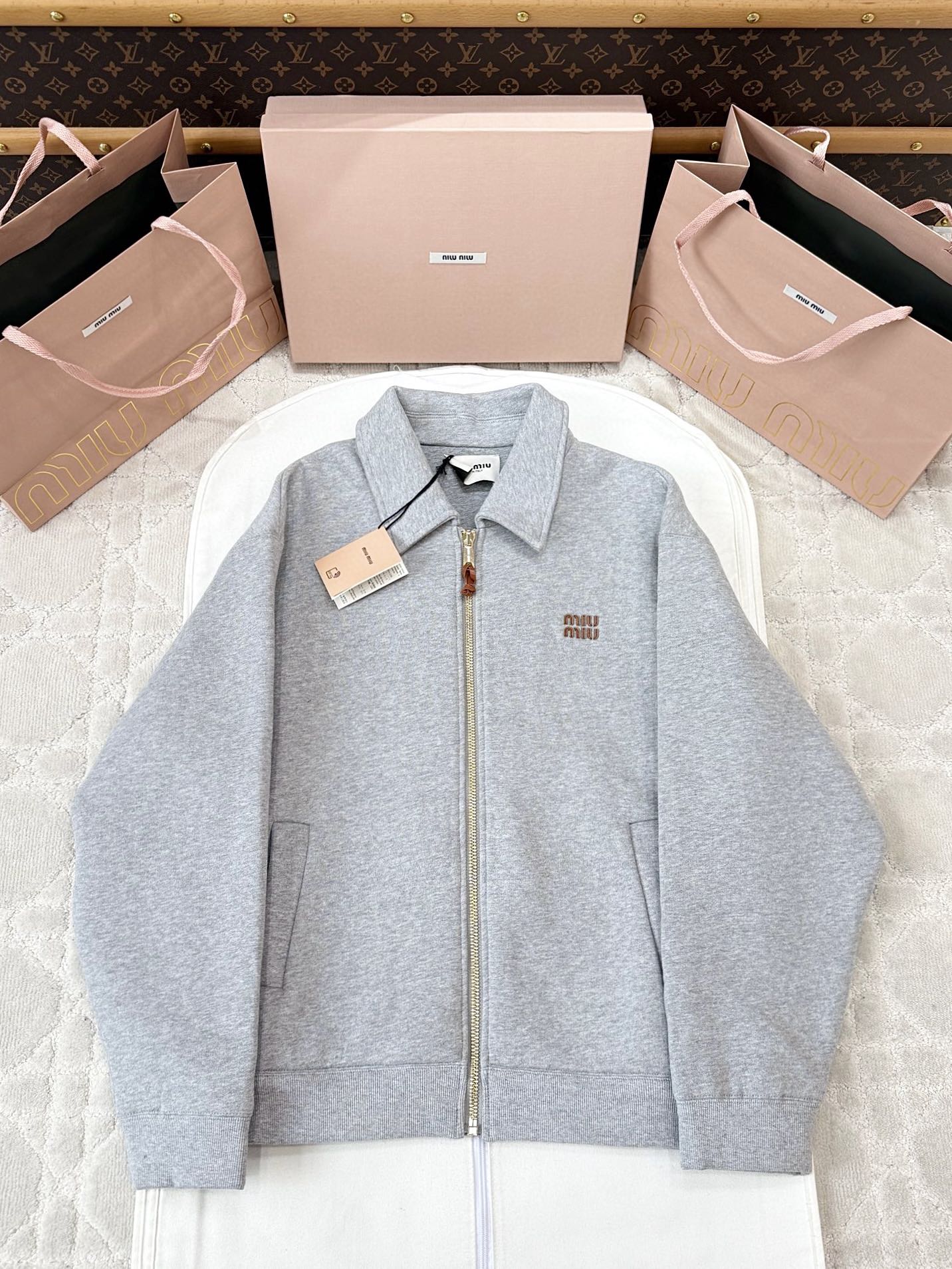 미우미우 코튼 저지 자켓