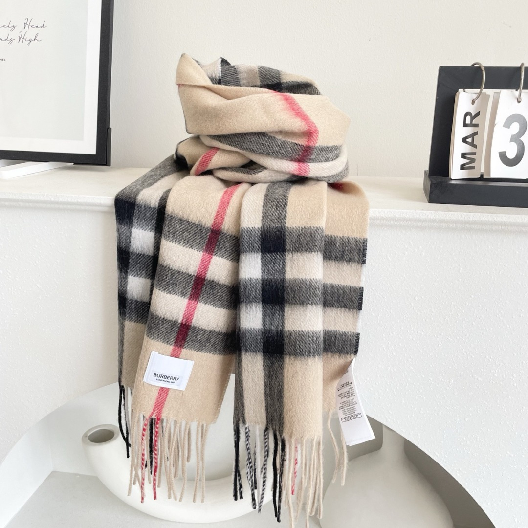 버버리 양면 캐시미어 스카프