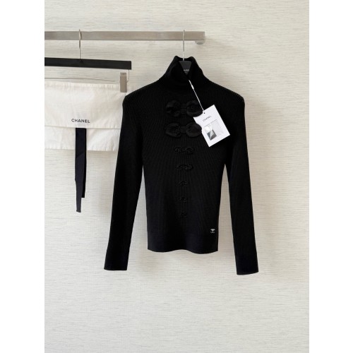 샤넬 리본 터틀넥 스웨터