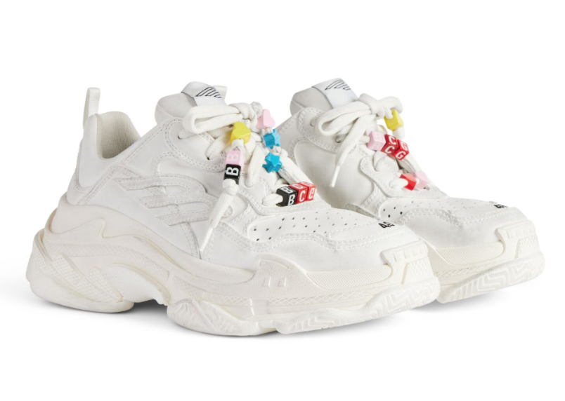 발렌시아가 트리플 S 스포티 스니커즈 참 화이트