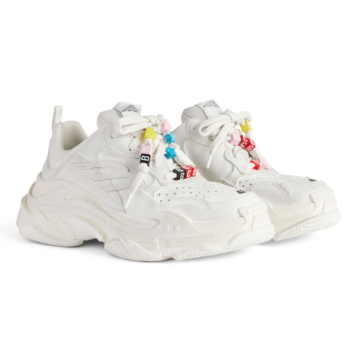 발렌시아가 트리플 S 스포티 스니커즈 참 화이트