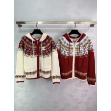 샤넬 노르딕 패턴 후드집업