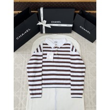 샤넬 스트라이프 폴로 긴팔티