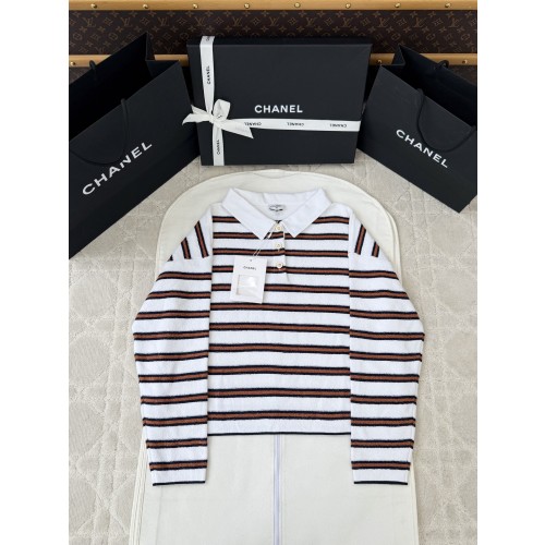 샤넬 스트라이프 폴로 긴팔티