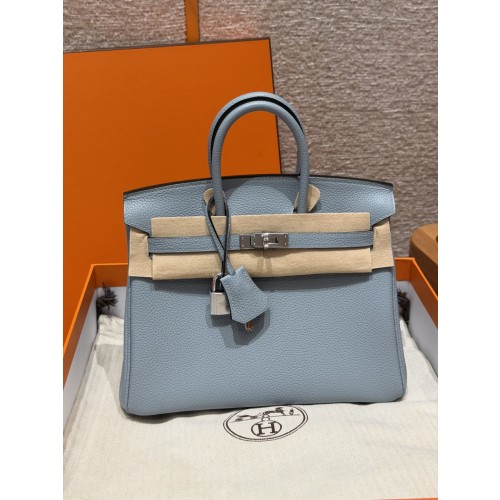 에르메스 버킨백 25 토고 은장 컬러: J7/Blue Lin