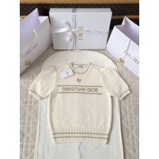 디올 자수 레터링 반팔 스웨터