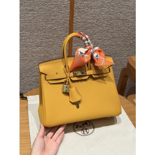 에르메스 버킨백 25 토고 금장 컬러: 9D/Jaune ambre