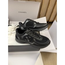 샤넬 메쉬 카프스킨 메탈릭 블랙 실버 크루즈 스니커즈 [정품급]