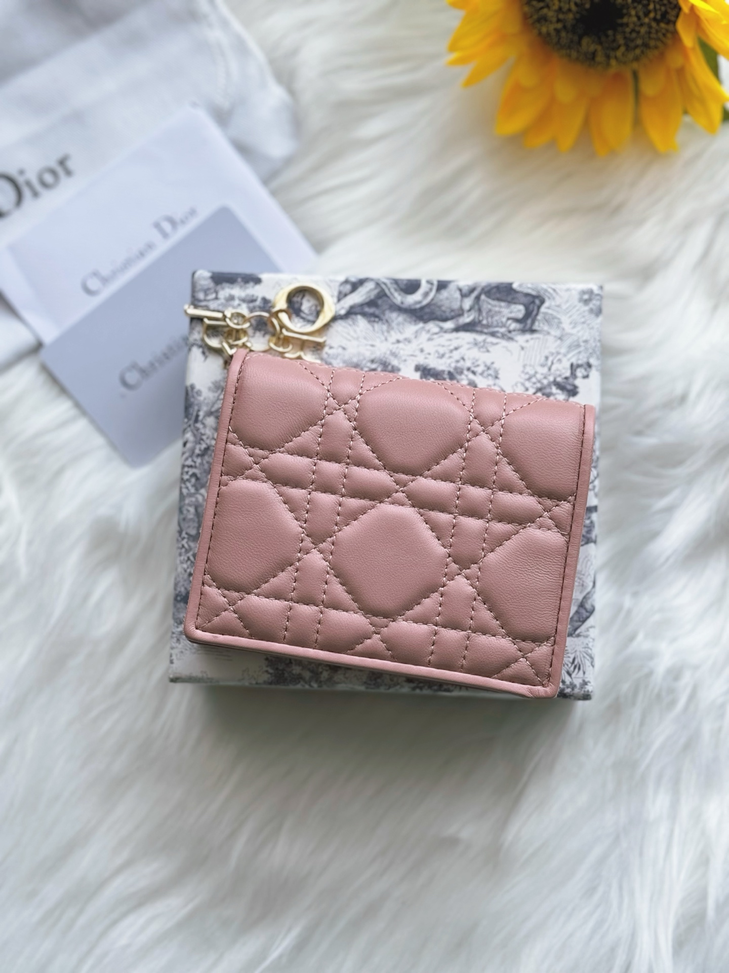 디올 Lady Dior Gardenia 미니 지갑