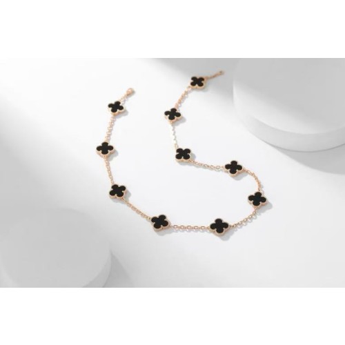 반클리프 빈티지 알함브라 네크리스 10 모티브 로즈골드