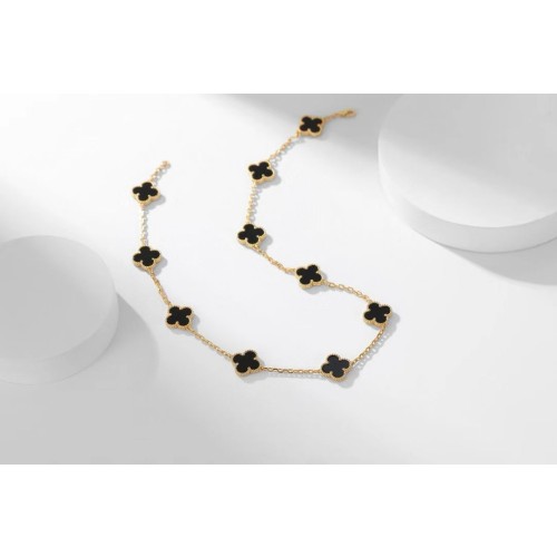 반클리프 빈티지 알함브라 네크리스 10 모티브 옐로우골드