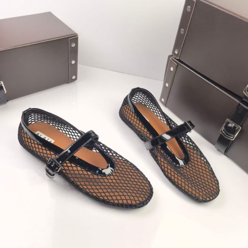 알라이아 피쉬넷 발레리나 플랫 슈즈