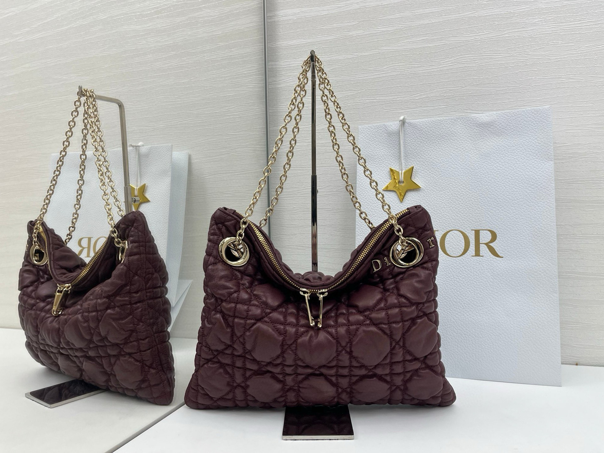 디올 까나쥬 퀼티드 스몰 토트 백