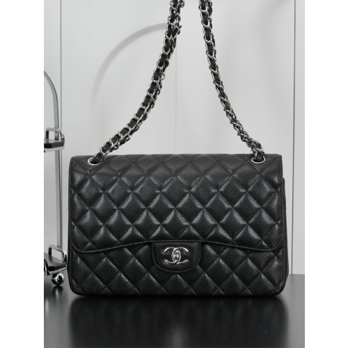 샤넬 클래식 플랩 라지 백 캐비어 은장 [정품급]