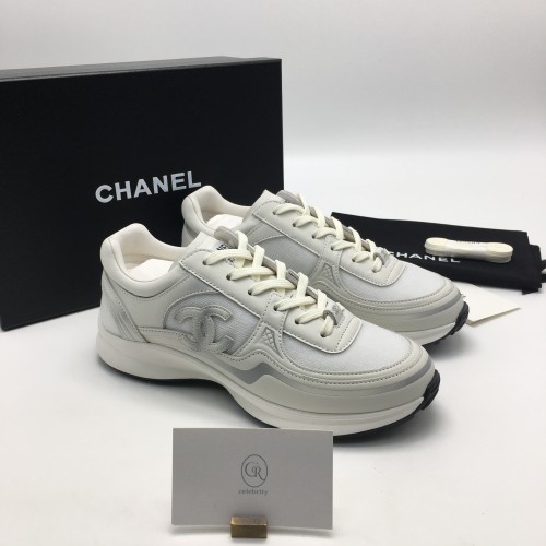 샤넬 메쉬 카프스킨 메탈릭 화이트 실버 크루즈 스니커즈 245~250mm (3일이내 수령가능) 당일출고